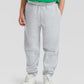 Heather Grey kids premium elasticated cuff jog pants front view