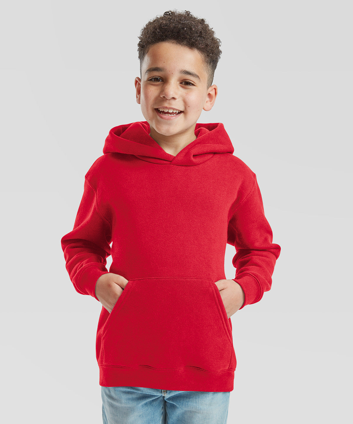 White kids premium hooded sweatshirt front view