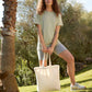 Natural canvas classic shopper front view