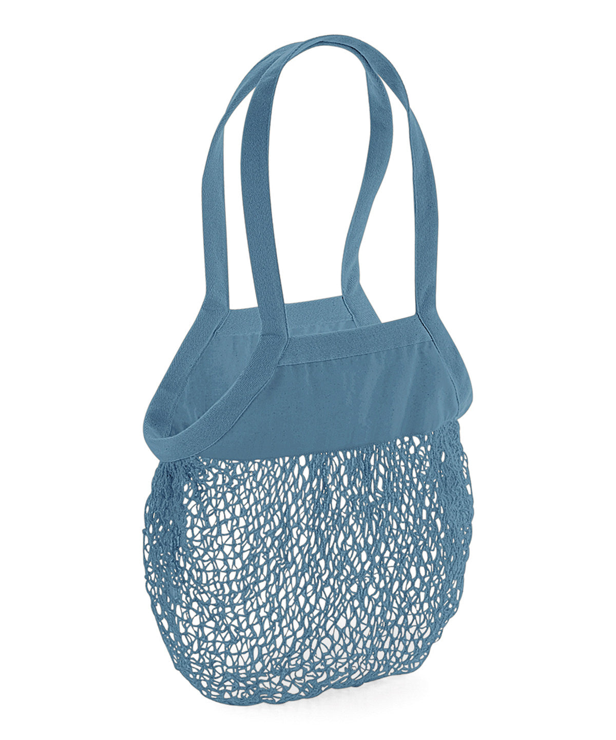 Pure Grey organic cotton mesh grocery bag front view