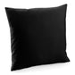 Black fairtrade cotton canvas cushion cover front view