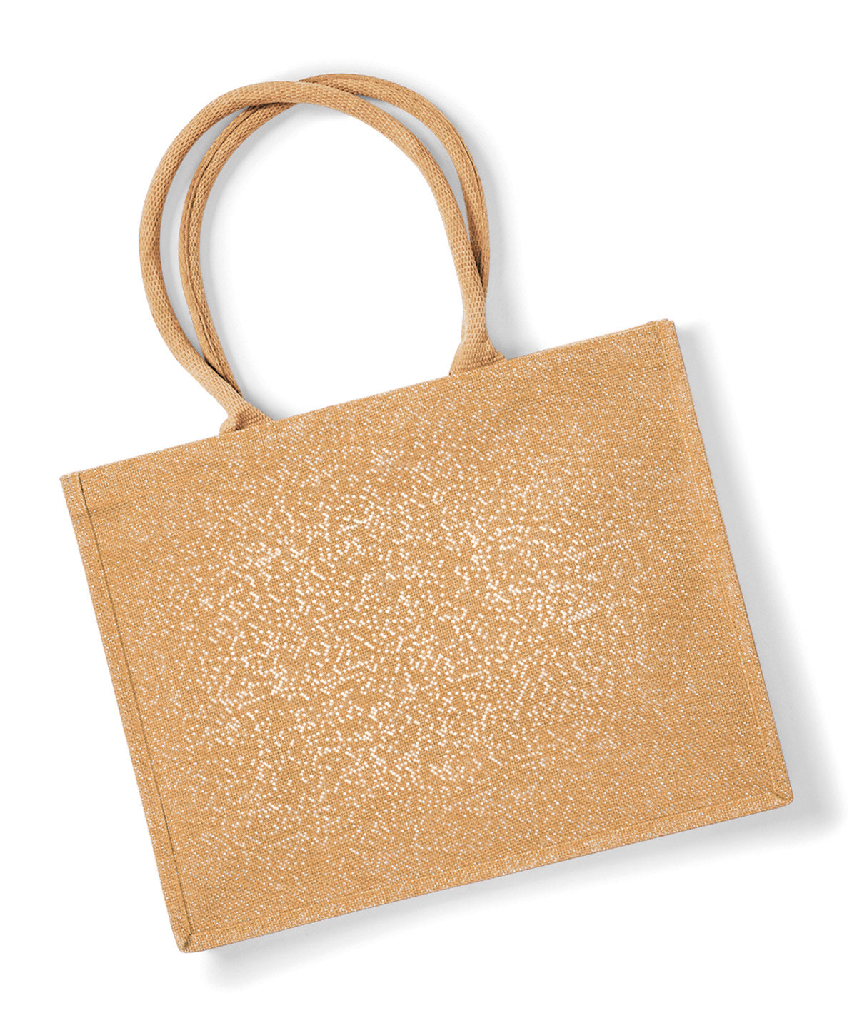 Natural Gold shimmer jute shopper front view