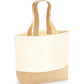 Natural jute base canvas tote front view