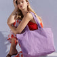 Violet earthaware® organic twill shopper front view